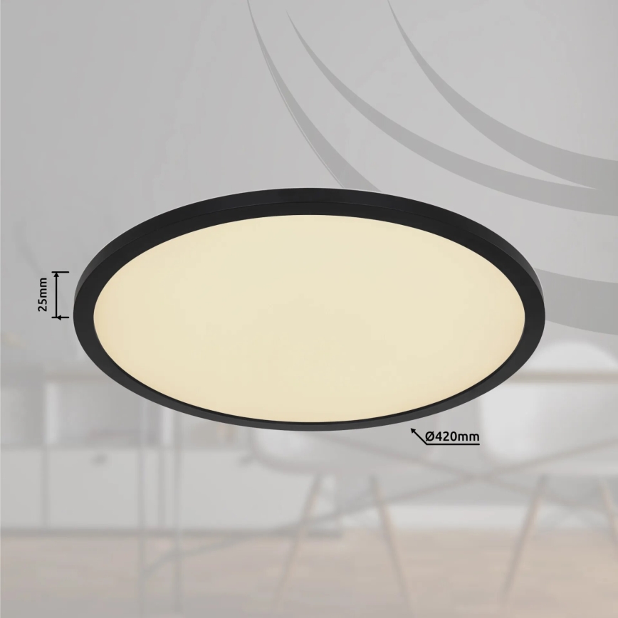 Globo - LED RGB Stmívatelné koupelnové stropní svítidlo LED/21W/230V 3000-6000K + dálkové ovládání IP44 černá