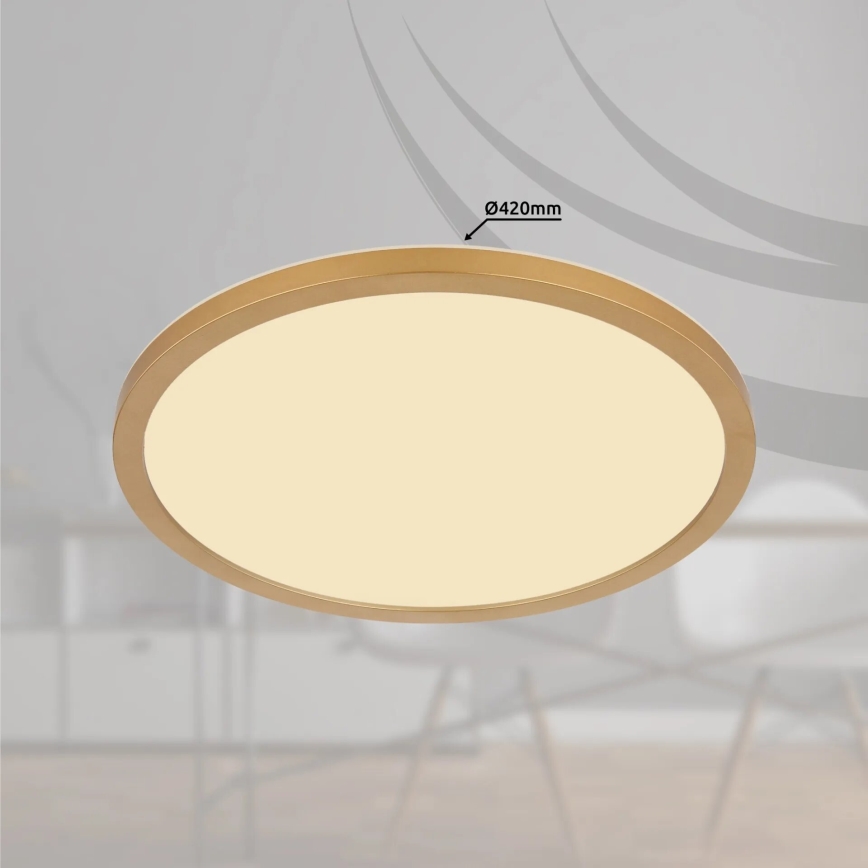 Globo - LED Stmívatelné koupelnové stropní svítidlo LED/24W/230V 3000K IP44 pr. 42 cm mosaz