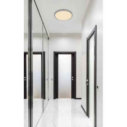 Globo - LED Stmívatelné koupelnové stropní svítidlo LED/24W/230V pr. 42 cm IP44 matný chrom