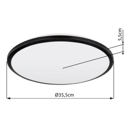 Globo - LED Stropní svítidlo LED/18W/230V 3000K pr. 35 cm černá