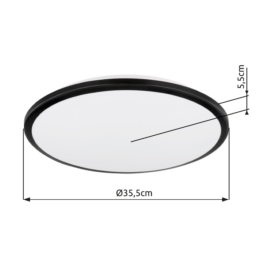 Globo - LED Stropní svítidlo LED/18W/230V 3000K pr. 35 cm černá