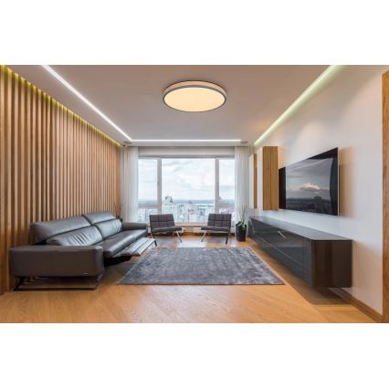 Globo - LED Stmívatelné stropní svítidlo LED/40W/230V 2700-6500K pr. 60 cm + dálkové ovládání hnědá/šedá