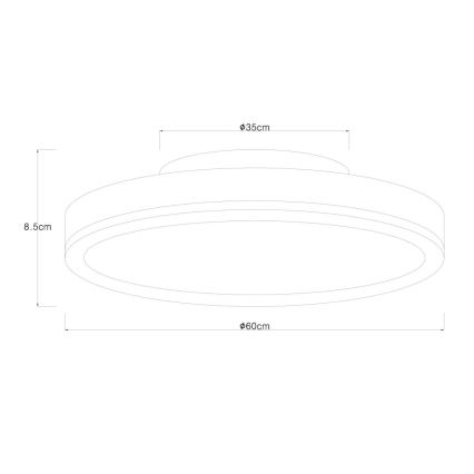 Globo - LED Stmívatelné stropní svítidlo LED/40W/230V 2700-6500K pr. 60 cm + dálkové ovládání hnědá/šedá