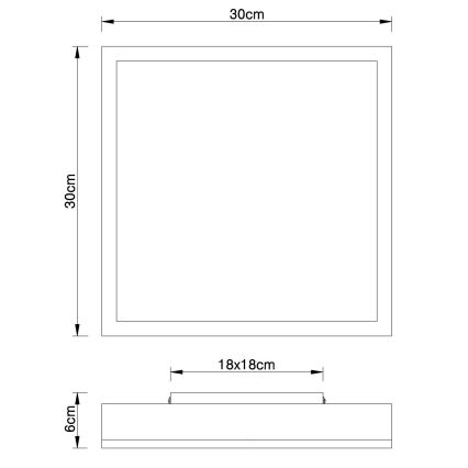 Globo - LED Stropní svítidlo LED/12W/230V 30x30 cm hnědá