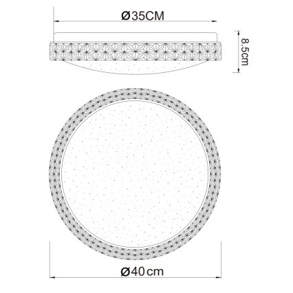 Globo - LED Stropní svítidlo LED/22W/230V 2700/4200/6500K pr. 40 cm