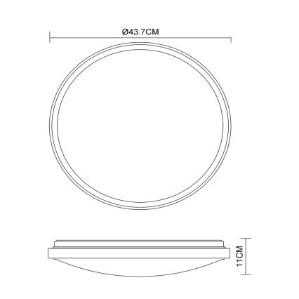 Globo - LED Stropní svítidlo LED/24W/230V 3000/4500/6000K pr. 43,7 cm