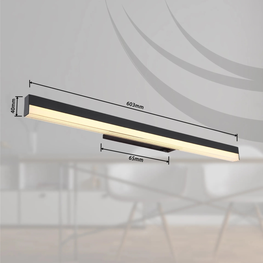 Globo - LED Nástěnné svítidlo LED/12W/230V 3000/6000K 60 cm černá