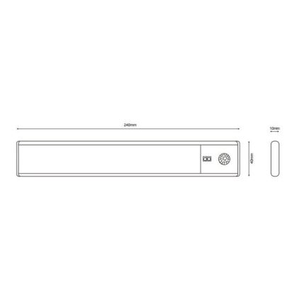 Globo - LED Stmívatelné nabíjecí podlinkové svítidlo LED/1,4W/5V 4000K 1100 mAh 24 cm