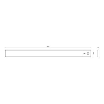 Globo - LED Stmívatelné nabíjecí podlinkové svítidlo LED/2,5W/5V 4000K 1100 mAh 40 cm