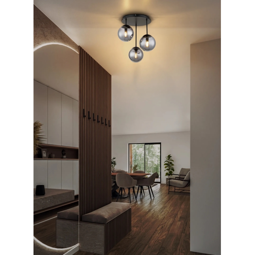 Globo - Přisazený lustr 3xE14/25W/230V černá