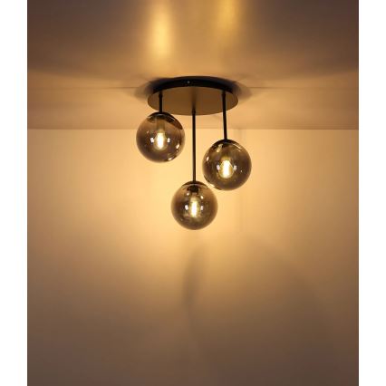 Globo - Přisazený lustr 3xE14/25W/230V černá
