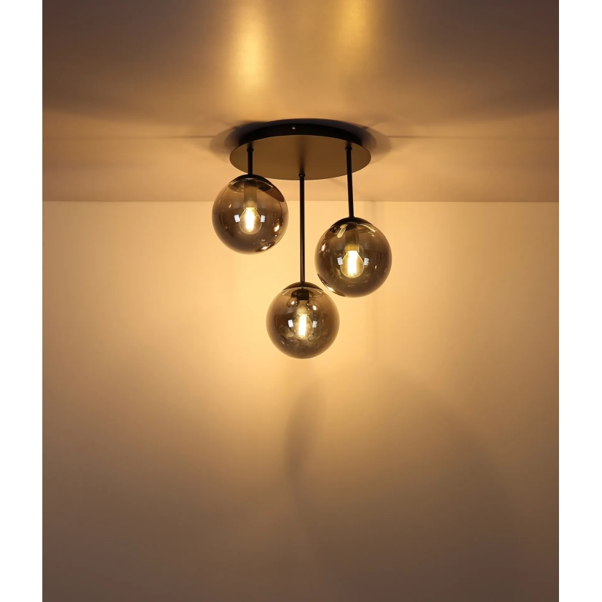 Globo - Přisazený lustr 3xE14/25W/230V černá