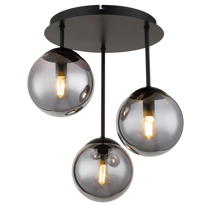 Globo - Přisazený lustr 3xE14/25W/230V černá