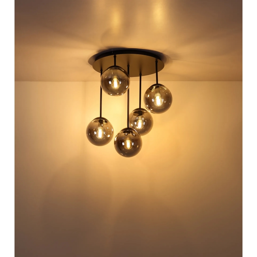 Globo - Přisazený lustr 5xE14/25W/230V černá