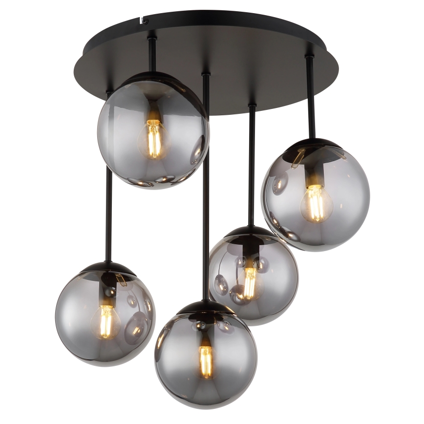Globo - Přisazený lustr 5xE14/25W/230V černá