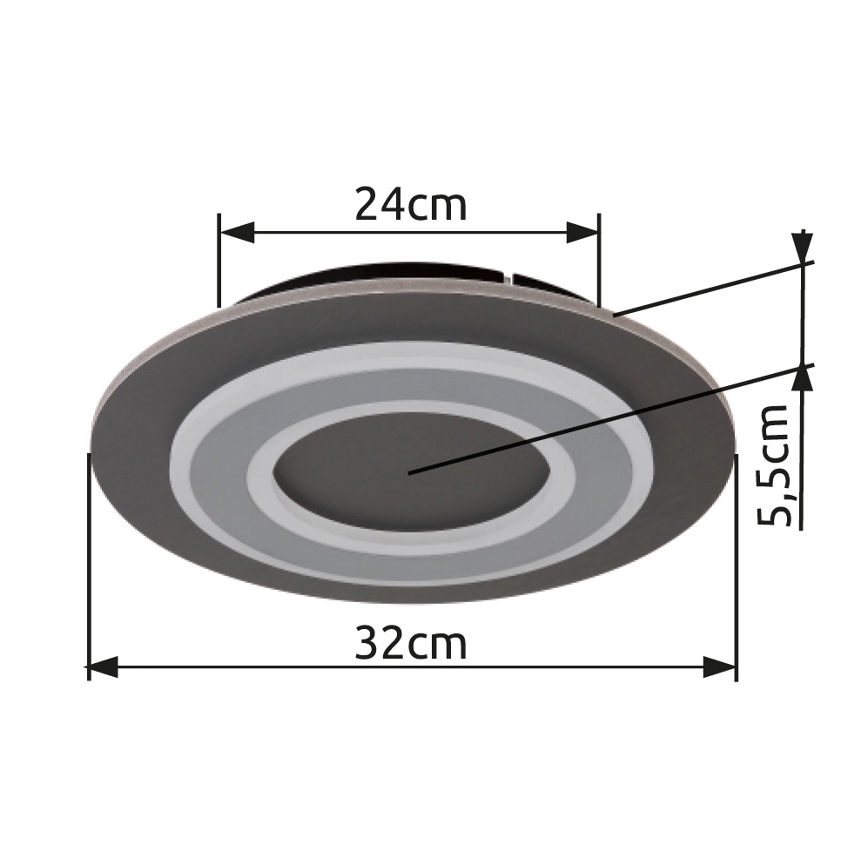 Globo - LED Stropní svítidlo LED/24W/230V 3000K pr. 32 cm antracit