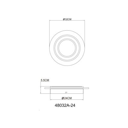 Globo - LED Stropní svítidlo LED/24W/230V 3000K pr. 32 cm