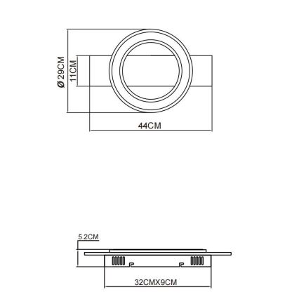Globo - LED Stropní svítidlo LED/18W/230V hnědá