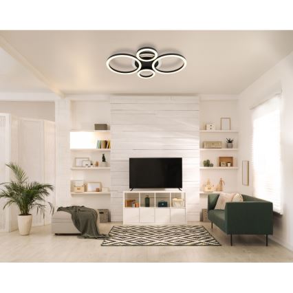 Globo - LED Stropní svítidlo LED/40W/230V 2700/4500/6500K pr. 35,5x53 cm černá