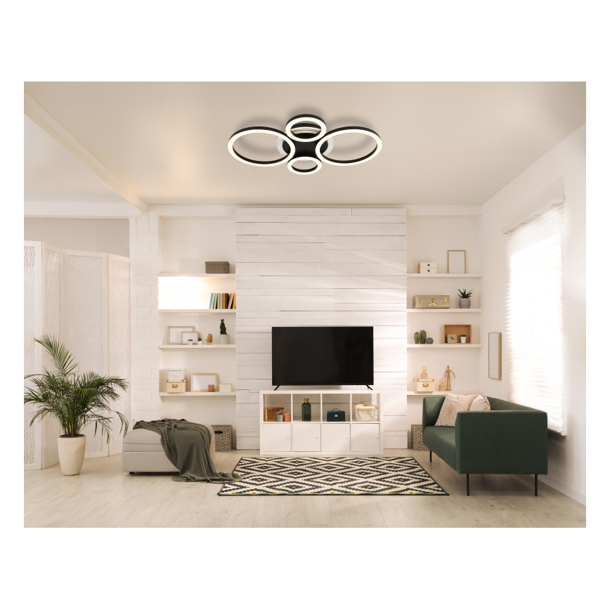 Globo - LED Stropní svítidlo LED/40W/230V 2700/4500/6500K pr. 35,5x53 cm černá