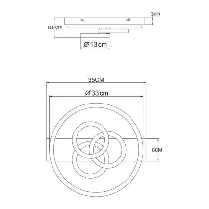 Globo - LED Stmívatelné stropní svítidlo LED/40W/230V 2700-6500K pr. 35x33 cm béžová + dálkové ovládání