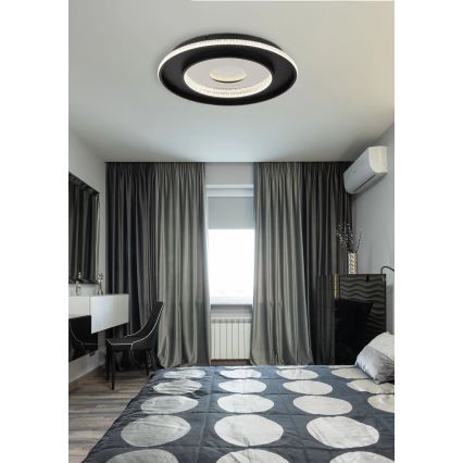 Globo - LED Stmívatelné stropní svítidlo LED/30W/230V 2700-6500K pr. 52,5 cm černá + dálkové ovládání