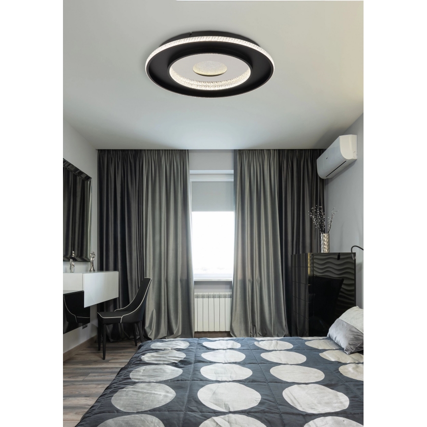 Globo - LED Stmívatelné stropní svítidlo LED/30W/230V 2700-6500K pr. 52,5 cm černá + dálkové ovládání