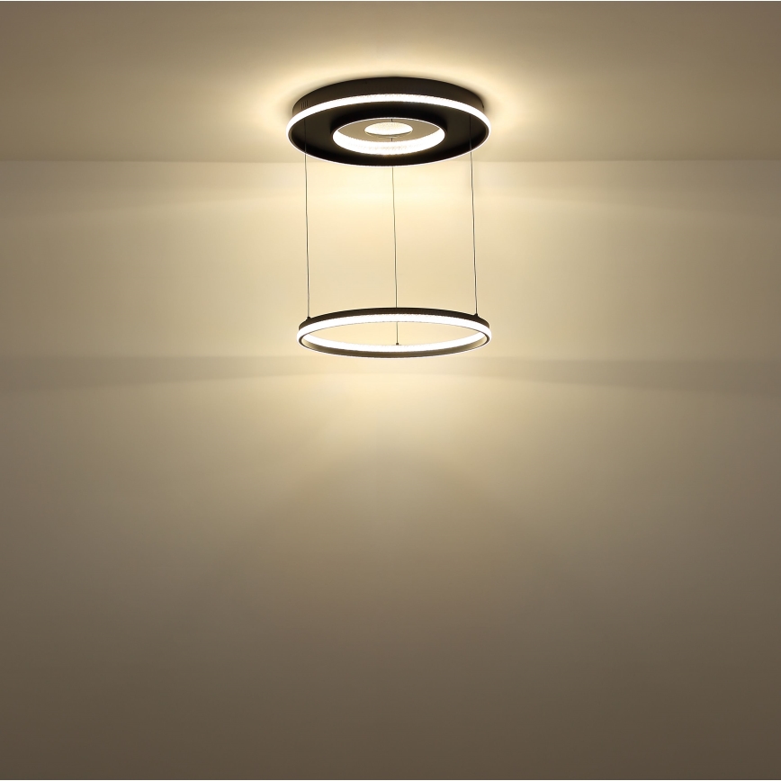 Globo - LED Stmívatelný lustr na lanku LED/54W/230V 2700-6500K pr. 60 cm černá + dálkové ovládání