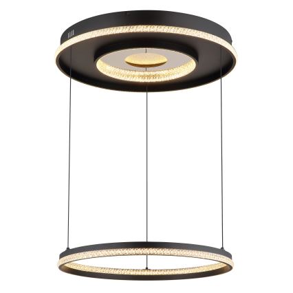 Globo - LED Stmívatelný lustr na lanku LED/54W/230V 2700-6500K pr. 60 cm černá + dálkové ovládání