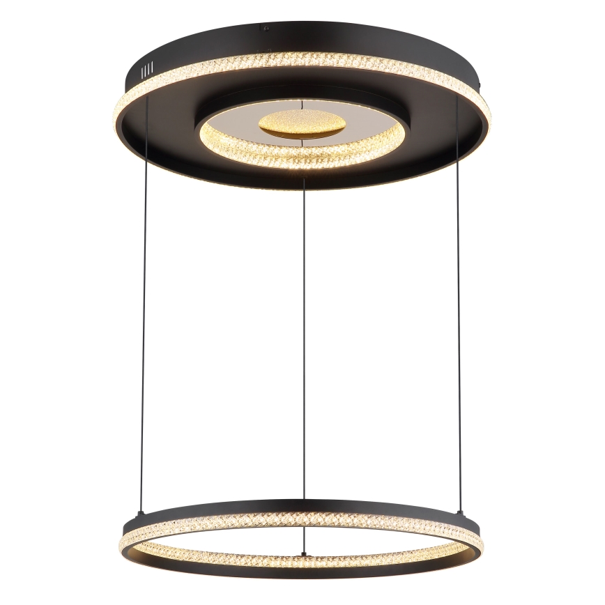 Globo - LED Stmívatelný lustr na lanku LED/54W/230V 2700-6500K pr. 60 cm černá + dálkové ovládání