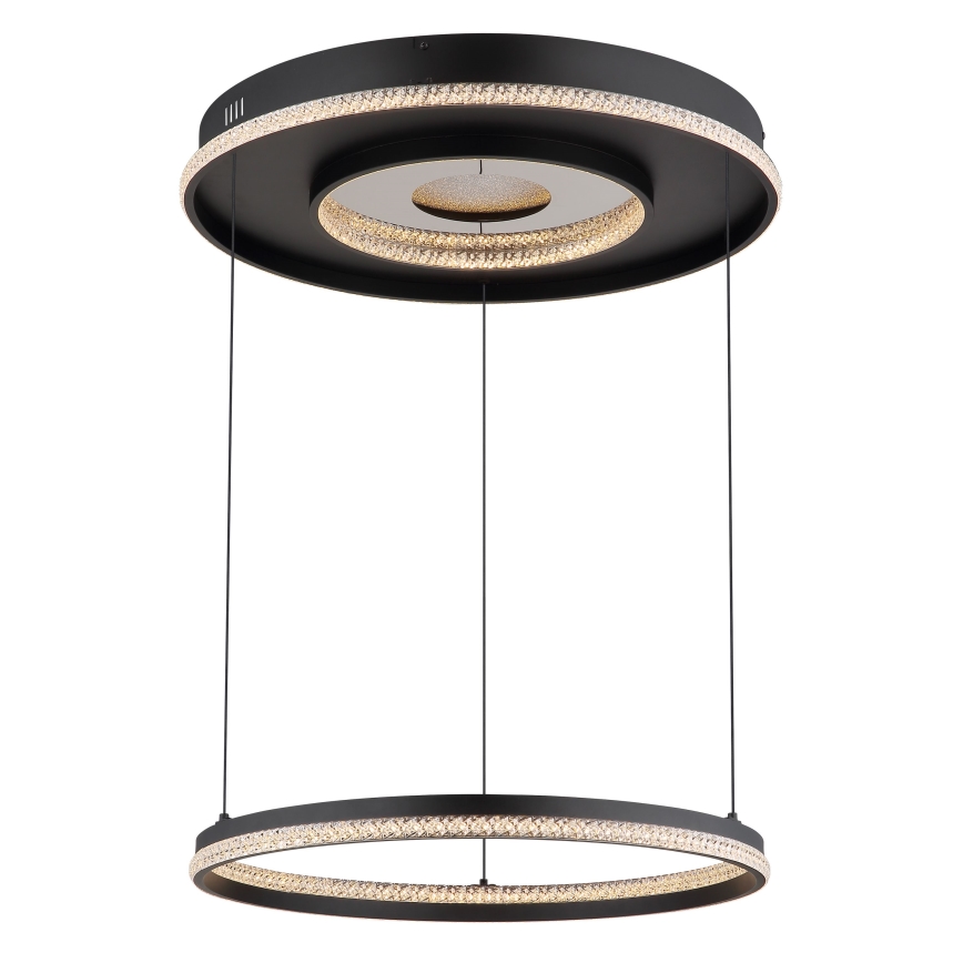 Globo - LED Stmívatelný lustr na lanku LED/54W/230V 2700-6500K pr. 60 cm černá + dálkové ovládání