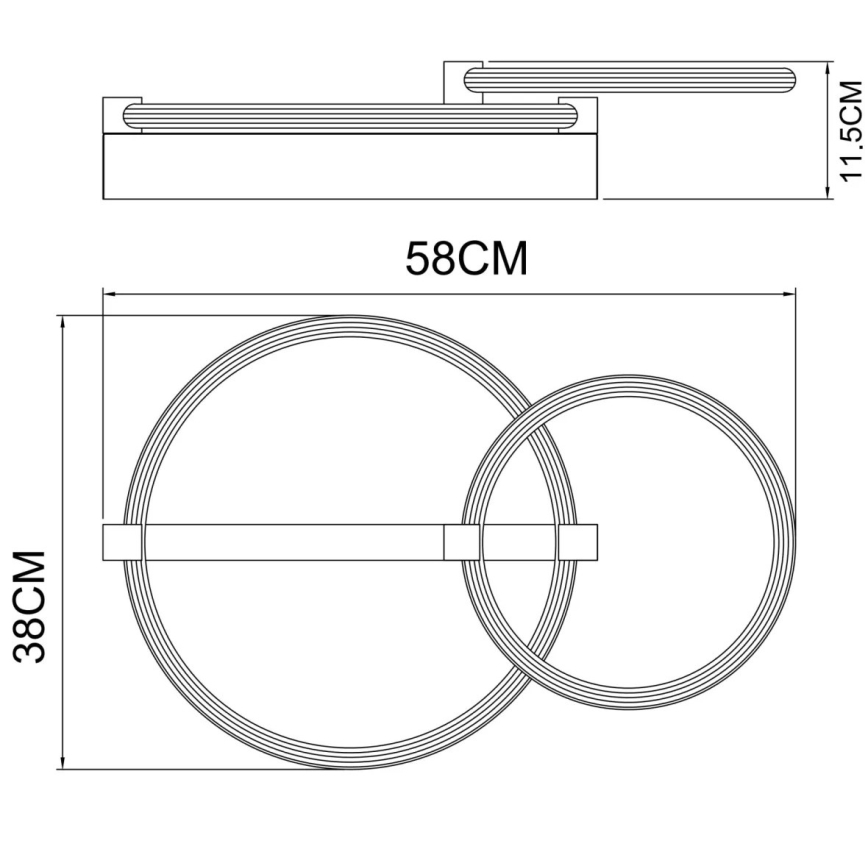Globo - LED Stropní svítidlo LED/24W/230V 3000K 58x38 cm černá
