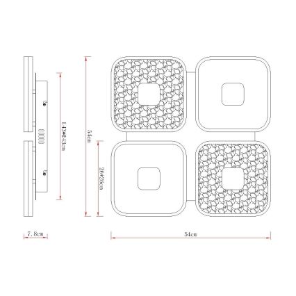 Globo - LED Stmívatelné stropní svítidlo LED/55W/230V 2700-6000K 54x54 cm + dálkové ovládání