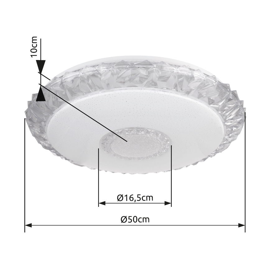 Globo - LED Stmívatelné stropní svítidlo LED/40W/230V 2700-6500K pr. 50 cm Wi-Fi Tuya + dálkové ovládání