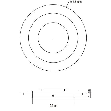 Globo - LED Stropní svítidlo LED/24W/230V 3000K pr. 35 cm zlatá