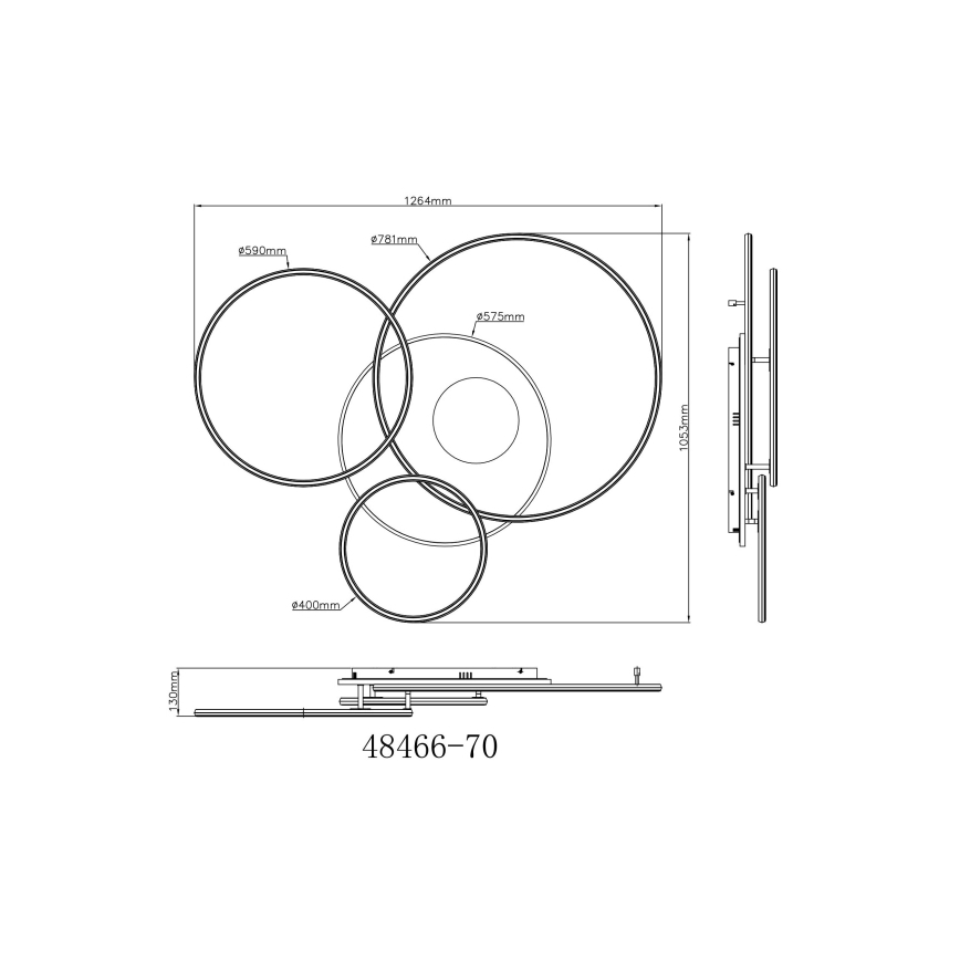 Globo - LED Stmívatelné stropní svítidlo LED/70W/230V 2700-6500K zlatá + dálkové ovládání