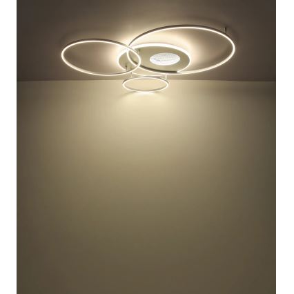 Globo - LED Stmívatelné stropní svítidlo LED/70W/230V 2700-6500K Wi-Fi Tuya matný chrom + dálkové ovládání