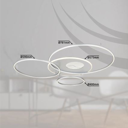 Globo - LED Stmívatelné stropní svítidlo LED/70W/230V 2700-6500K Wi-Fi Tuya matný chrom + dálkové ovládání
