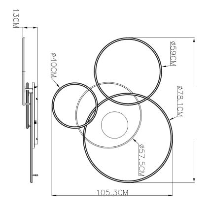 Globo - LED Stmívatelné stropní svítidlo LED/70W/230V 2700-6500K 105x26,5 cm bílá + dálkové ovládání