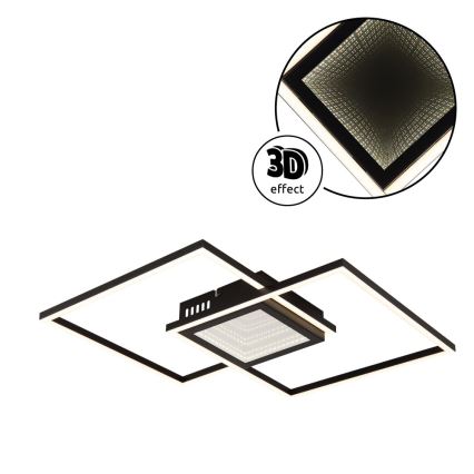 Globo - LED Stmívatelné stropní svítidlo LED/32W/230V 2700-6500K 42,6x42,6 cm černá + dálkové ovládání