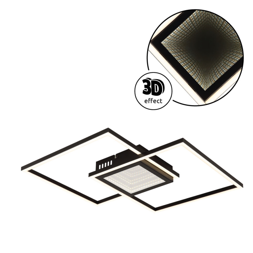 Globo - LED Stmívatelné stropní svítidlo LED/32W/230V 2700-6500K 42,6x42,6 cm černá + dálkové ovládání