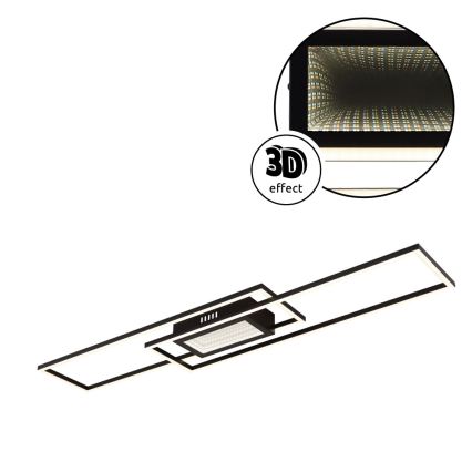 Globo - LED Stmívatelné stropní svítidlo LED/42W/230V 2700-6500K 19,6x96 cm černá + dálkové ovládání