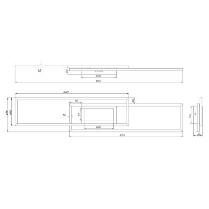 Globo - LED Stmívatelné stropní svítidlo LED/42W/230V 2700-6500K 19,6x96 cm černá + dálkové ovládání