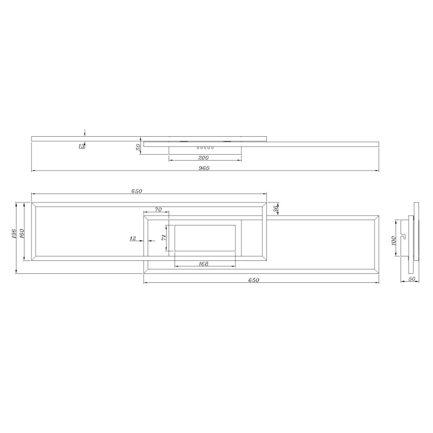 Globo - LED Stmívatelné stropní svítidlo LED/42W/230V 2700-6500K 19,6x96 cm černá + dálkové ovládání