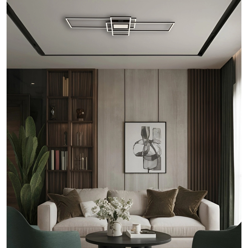 Globo - LED Stmívatelné stropní svítidlo LED/60W/230V 2700-6500K 42x110,8 cm černá + dálkové ovládání
