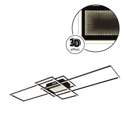 Globo - LED Stmívatelné stropní svítidlo LED/60W/230V 2700-6500K 42x110,8 cm černá + dálkové ovládání
