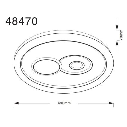 Globo - LED Stropní svítidlo LED/36W/230V 3000/4000/6500K pr. 49 cm