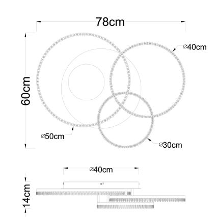 Globo - LED Stropní svítidlo LED/40W/230V 3000K 78x60 cm béžová
