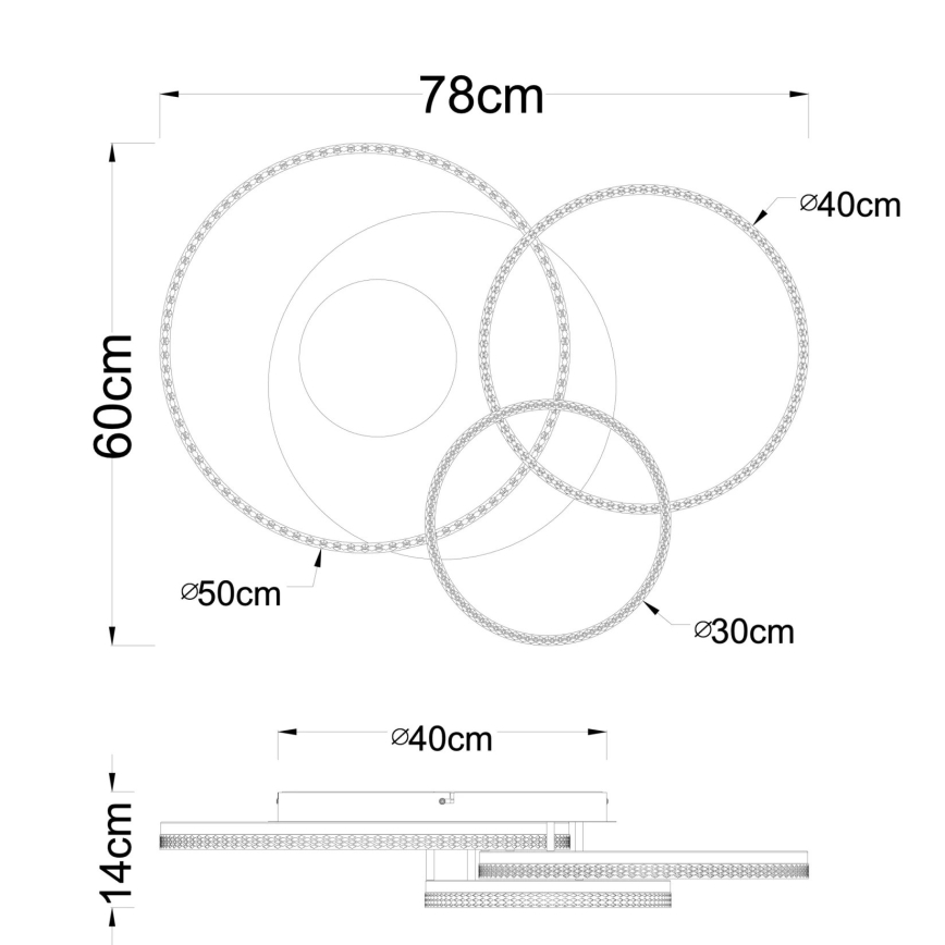 Globo - LED Stropní svítidlo LED/40W/230V 3000K 78x60 cm béžová