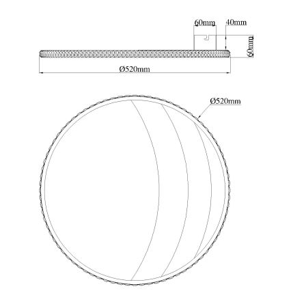 Globo - LED Stropní svítidlo LED/40W/230V 3000/4000/6000K pr. 52 cm zlatá